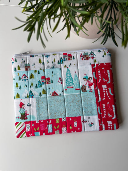 Christmas Village Quilted Zip Bags - Ana Woods