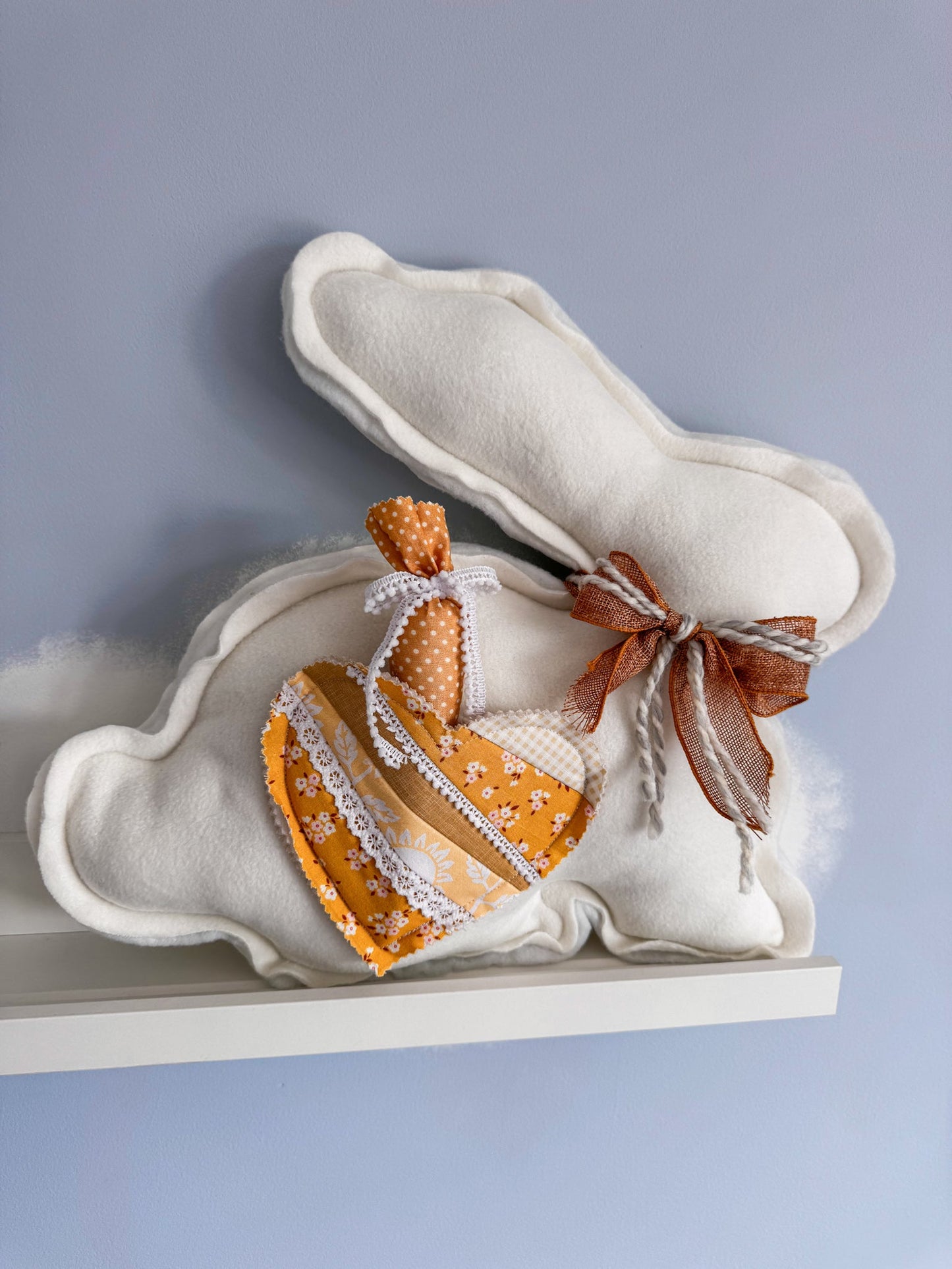 🐰 Daisy – Fleece Bunny Cushion with Carrot - Ana Woods