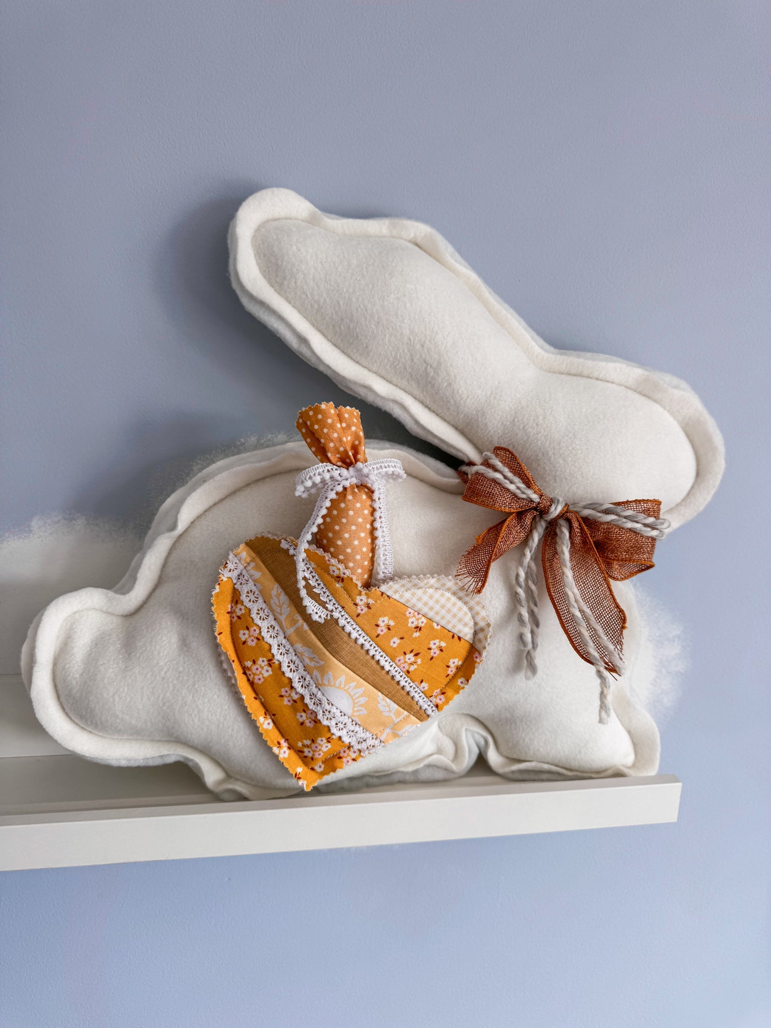 🐰 Daisy – Fleece Bunny Cushion with Carrot - Ana Woods