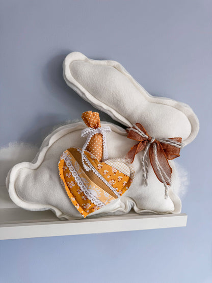 🐰 Daisy – Fleece Bunny Cushion with Carrot - Ana Woods
