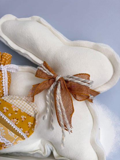 🐰 Daisy – Fleece Bunny Cushion with Carrot - Ana Woods