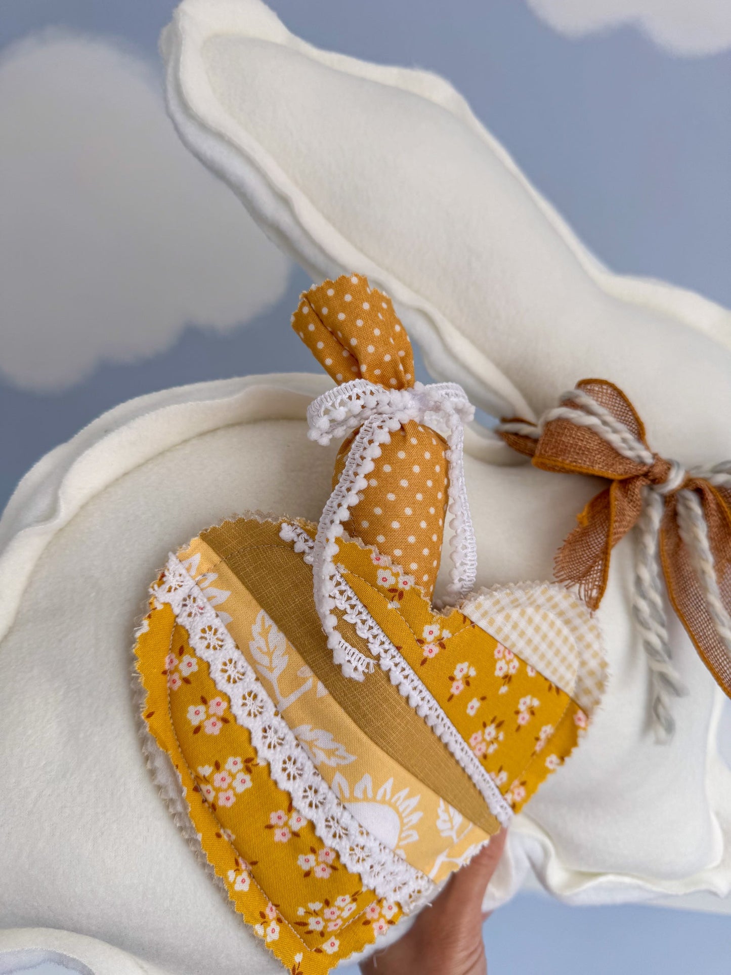 🐰 Daisy – Fleece Bunny Cushion with Carrot - Ana Woods