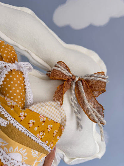 🐰 Daisy – Fleece Bunny Cushion with Carrot - Ana Woods