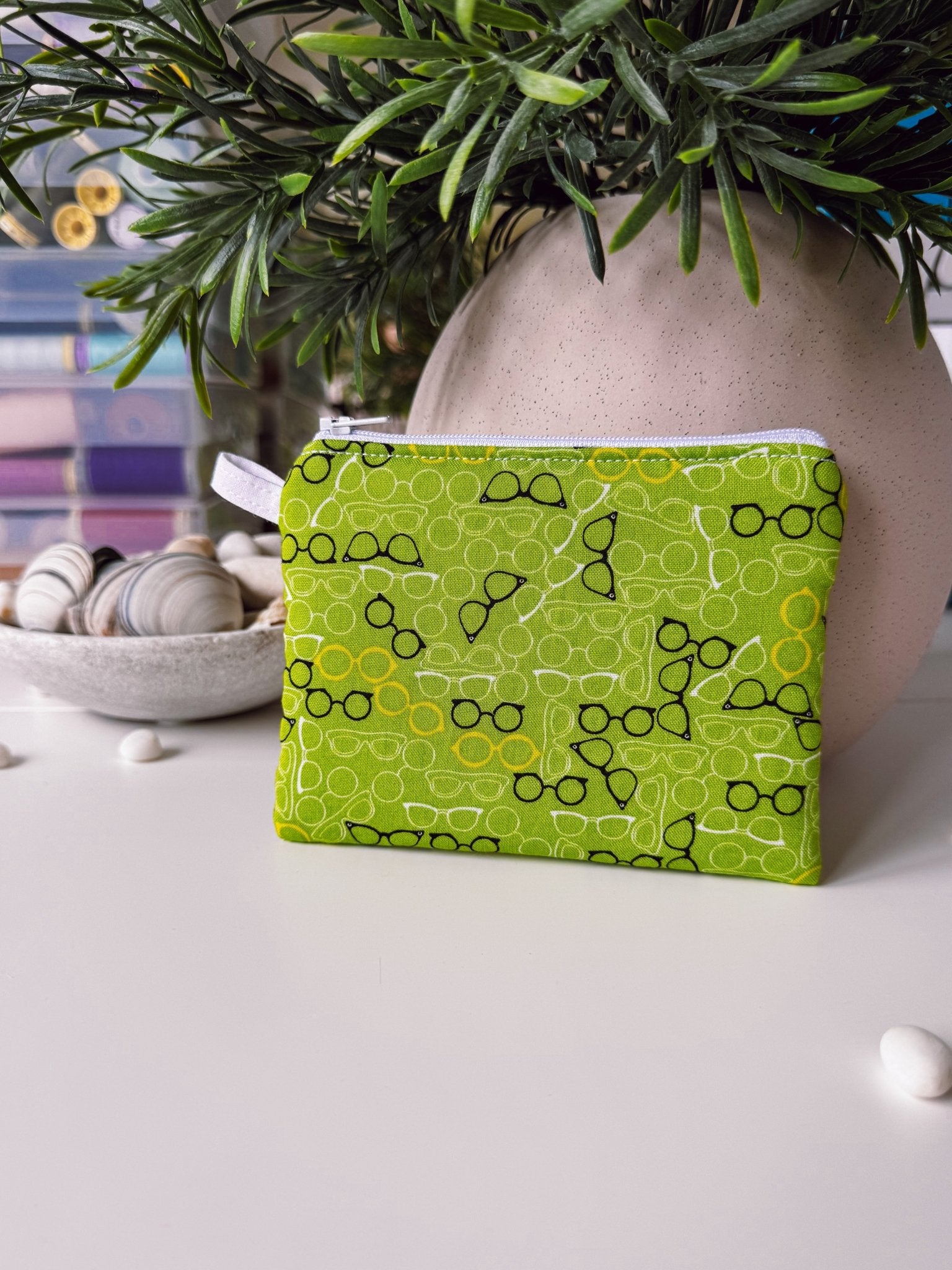 Green Glasses Keychain Wallet - Ana Woods