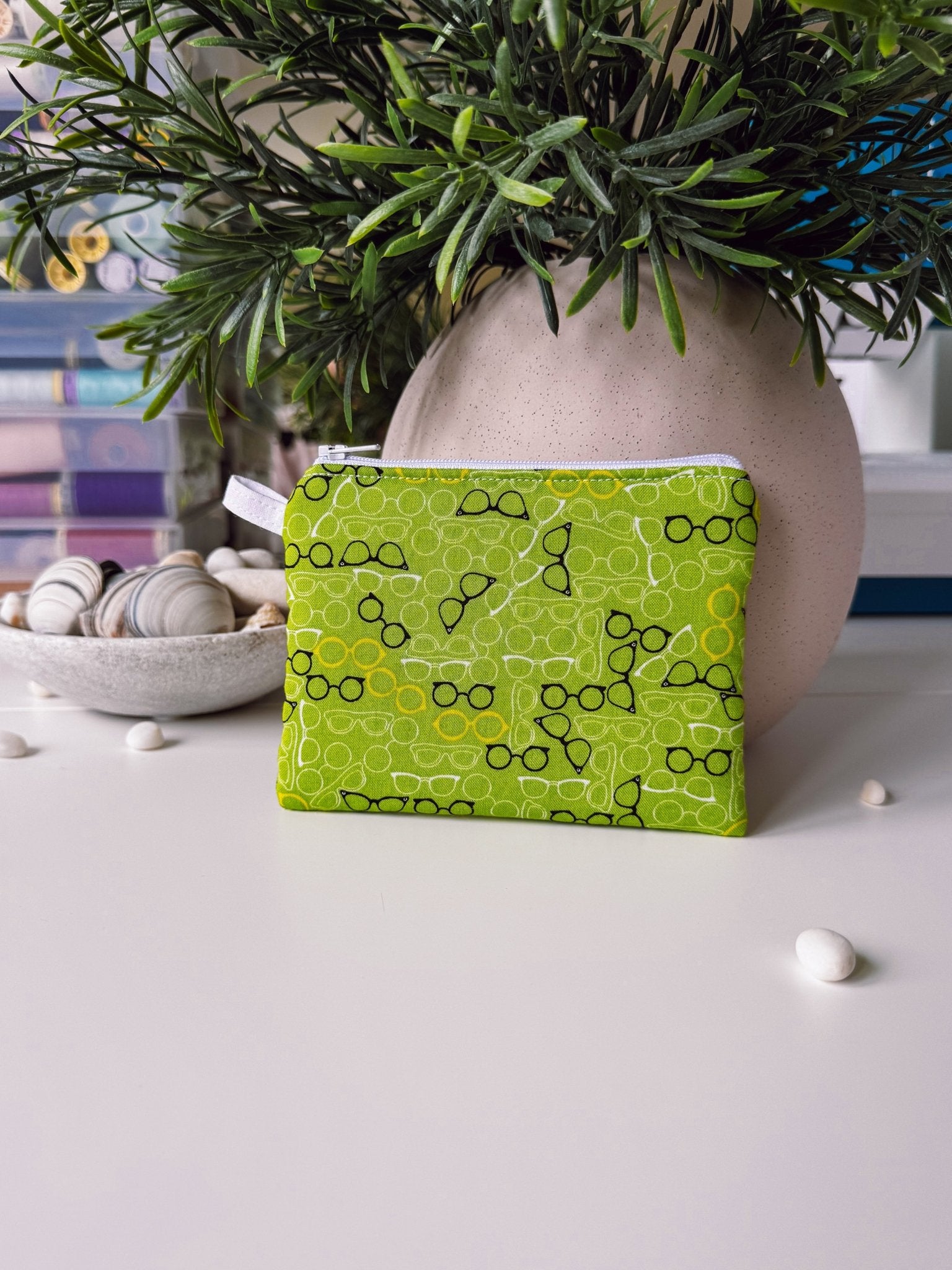 Green Glasses Keychain Wallet - Ana Woods