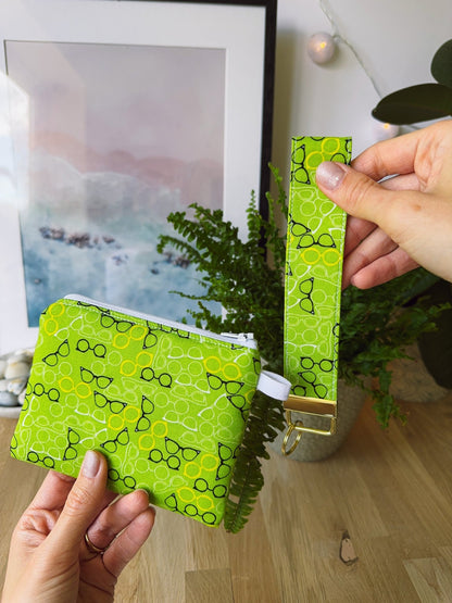 Green Glasses Keychain Wallet - Ana Woods