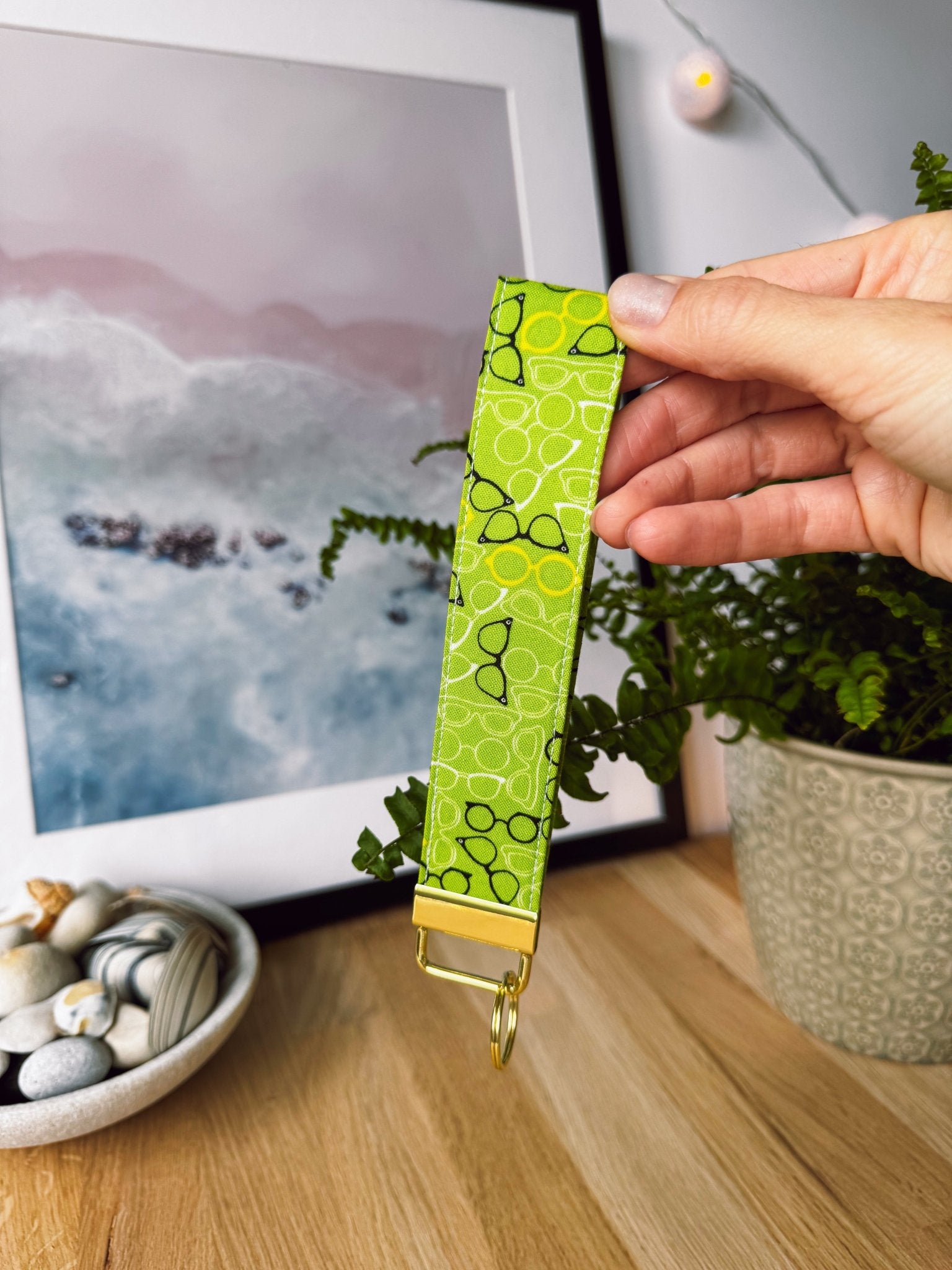 Green Glasses Keychain Wristlets - Ana Woods