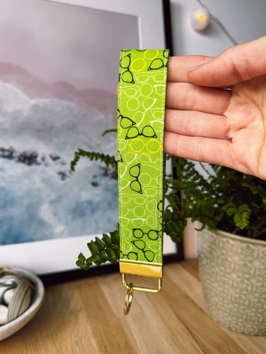 Green Glasses Keychain Wristlets - Ana Woods