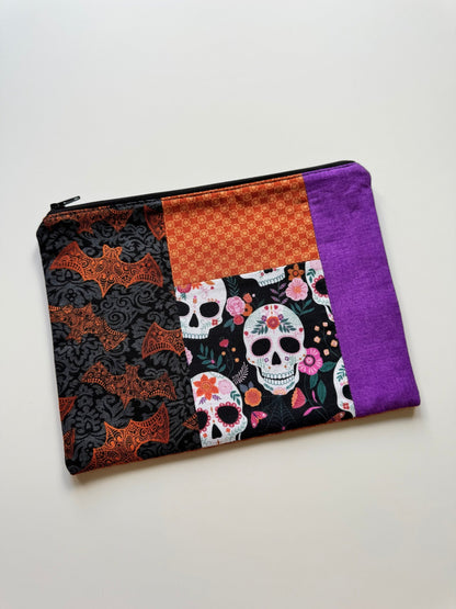 🕯️ Halloween Skull Zip Bag – 23x17 cm - Ana Woods