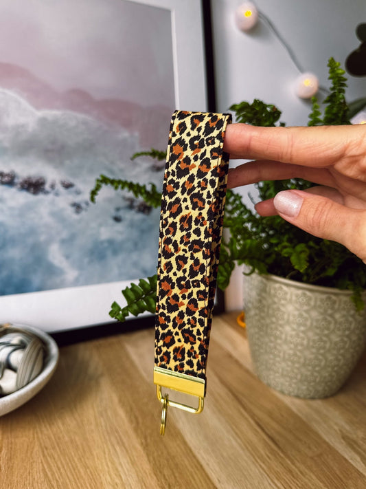 Leopard Print Keychain Wristlet - Ana Woods