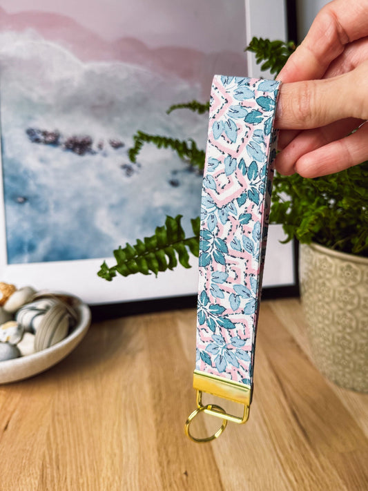 Liberty pink&blue Keychain Wristlet - Ana Woods