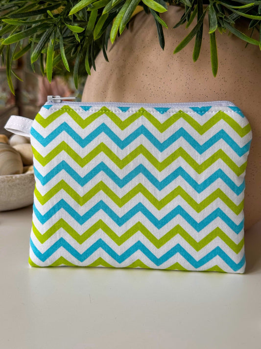 Lime Green Chevron Keychain Wallet - Ana Woods