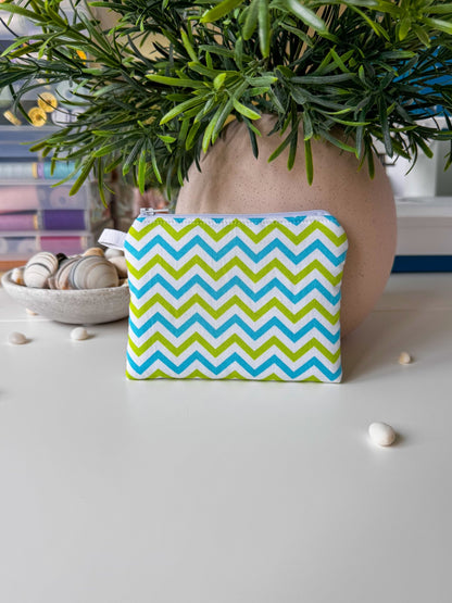 Lime Green Chevron Keychain Wallet - Ana Woods