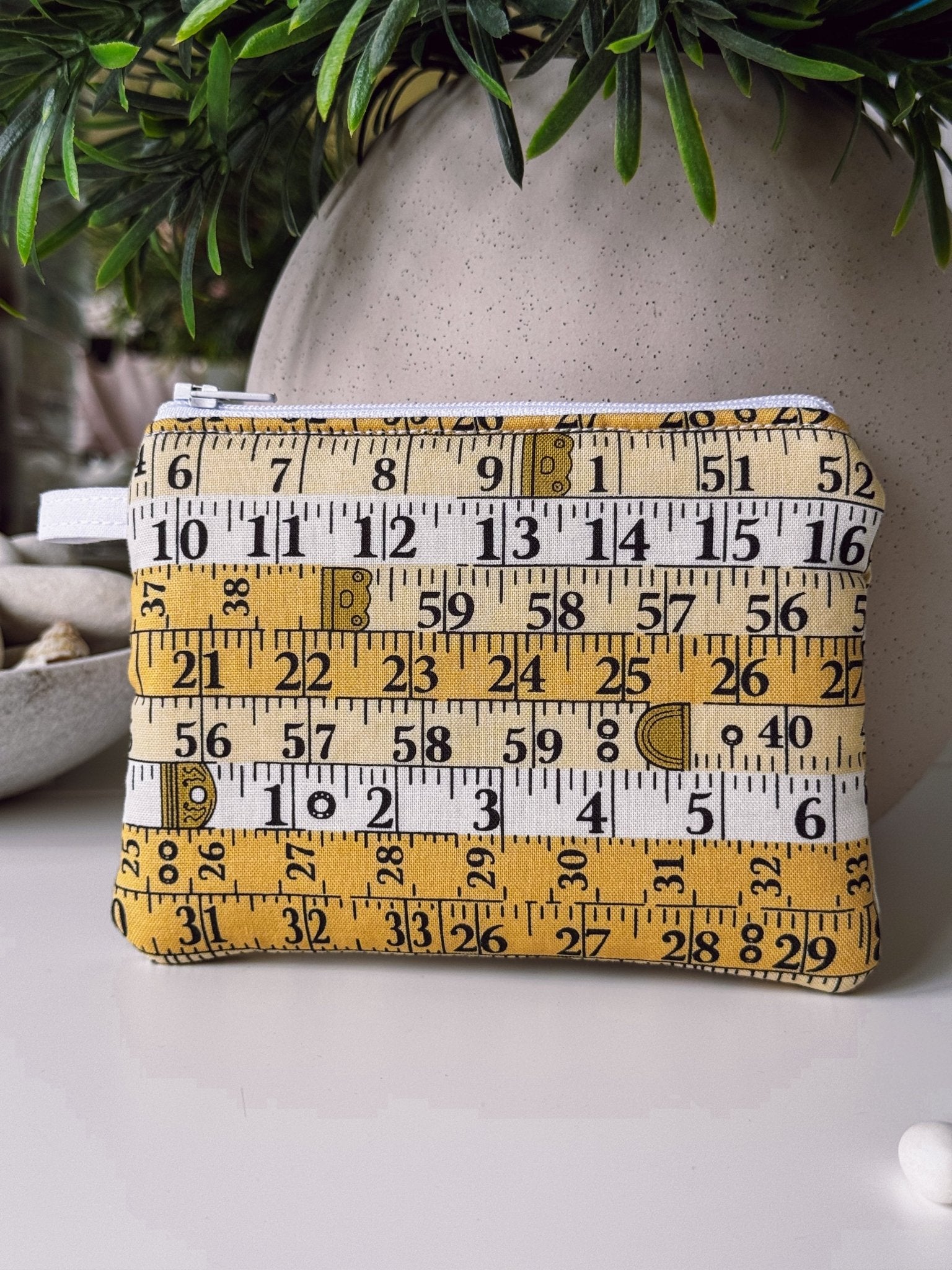 Measuring Tape Yellow Keychain Wallet - Ana Woods