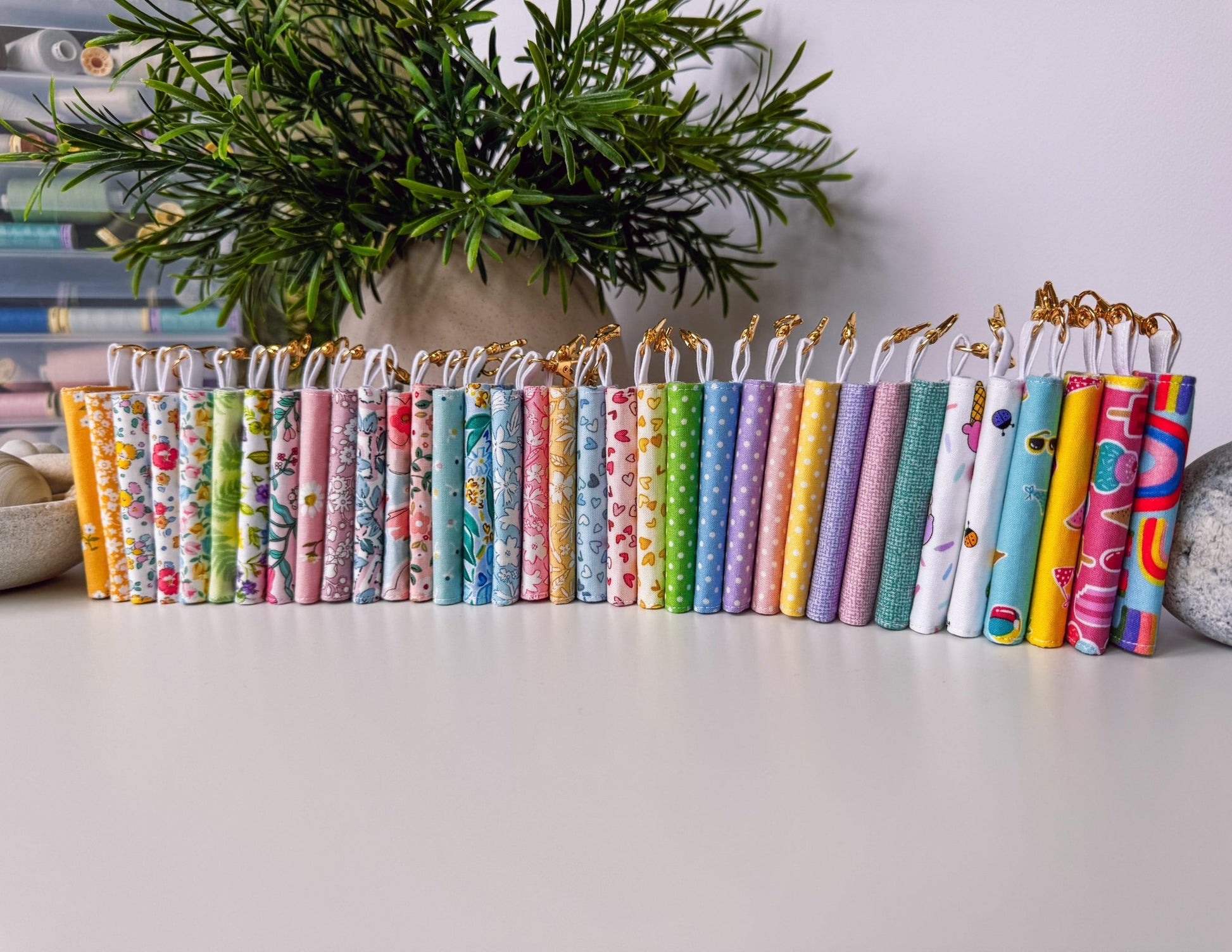 Mini Clip Case Apple Green Dots - Ana Woods