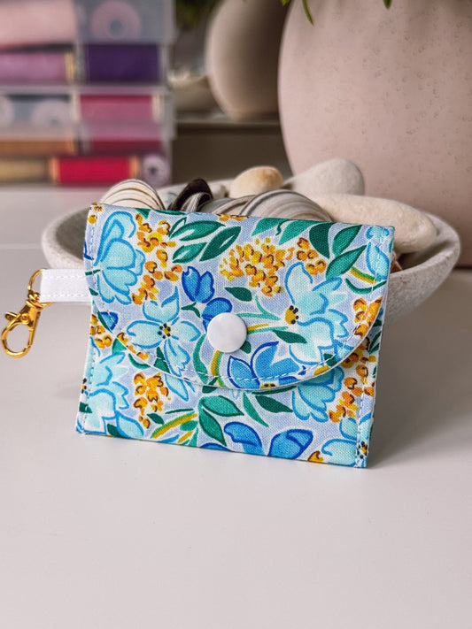 Mini Clip Case Blue Yellow Flowers (Liberty) - Ana Woods