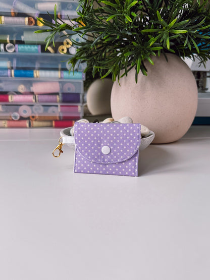 Mini Clip Case Lavender Dots - Ana Woods