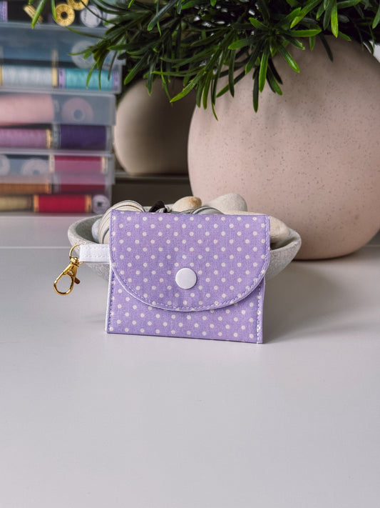 Mini Clip Case Lavender Dots - Ana Woods