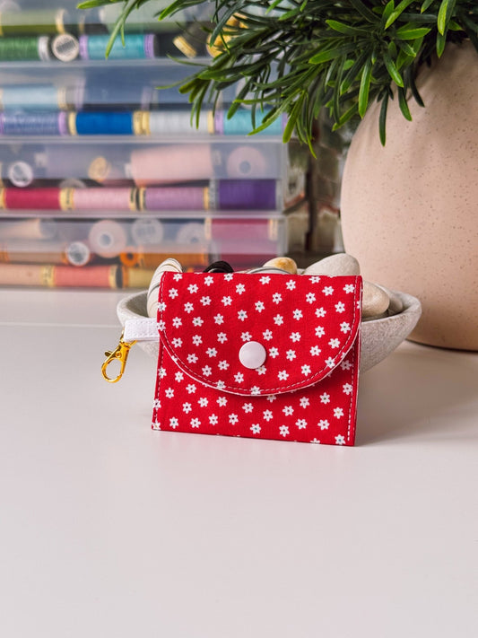 Mini Clip Case Red Flower Field - Ana Woods