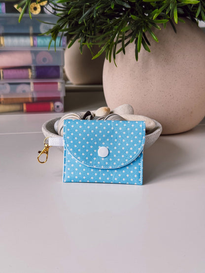 Mini Clip Case Sky Blue Dots - Ana Woods
