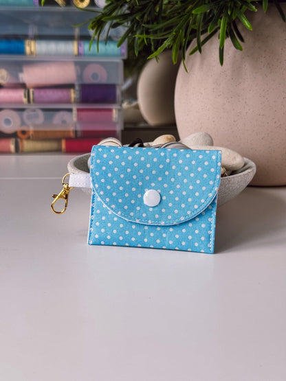 Mini Clip Case Sky Blue Dots - Ana Woods