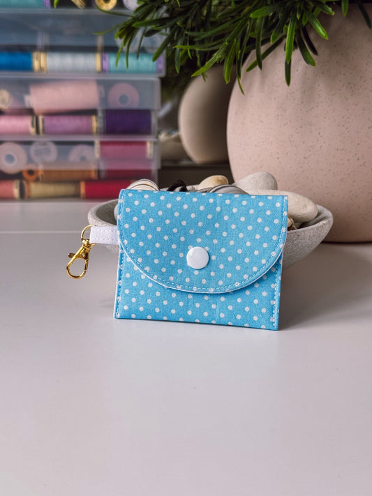 Mini Clip Case Sky Blue Dots - Ana Woods