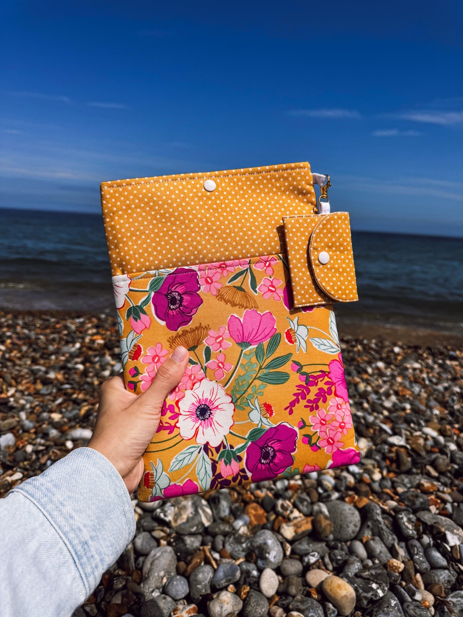 Mustard Flowers Book & Gadget Sleeve - Ana Woods