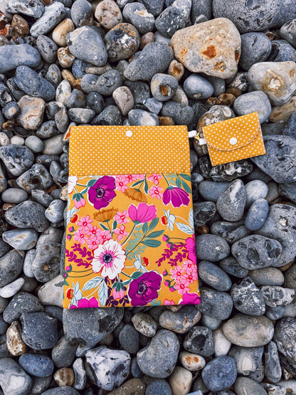Mustard Flowers Book & Gadget Sleeve - Ana Woods