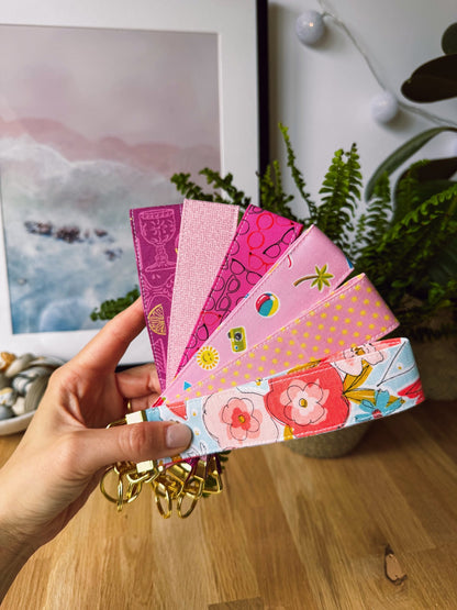 Pink Summer Print Keychain Wristlet - Ana Woods