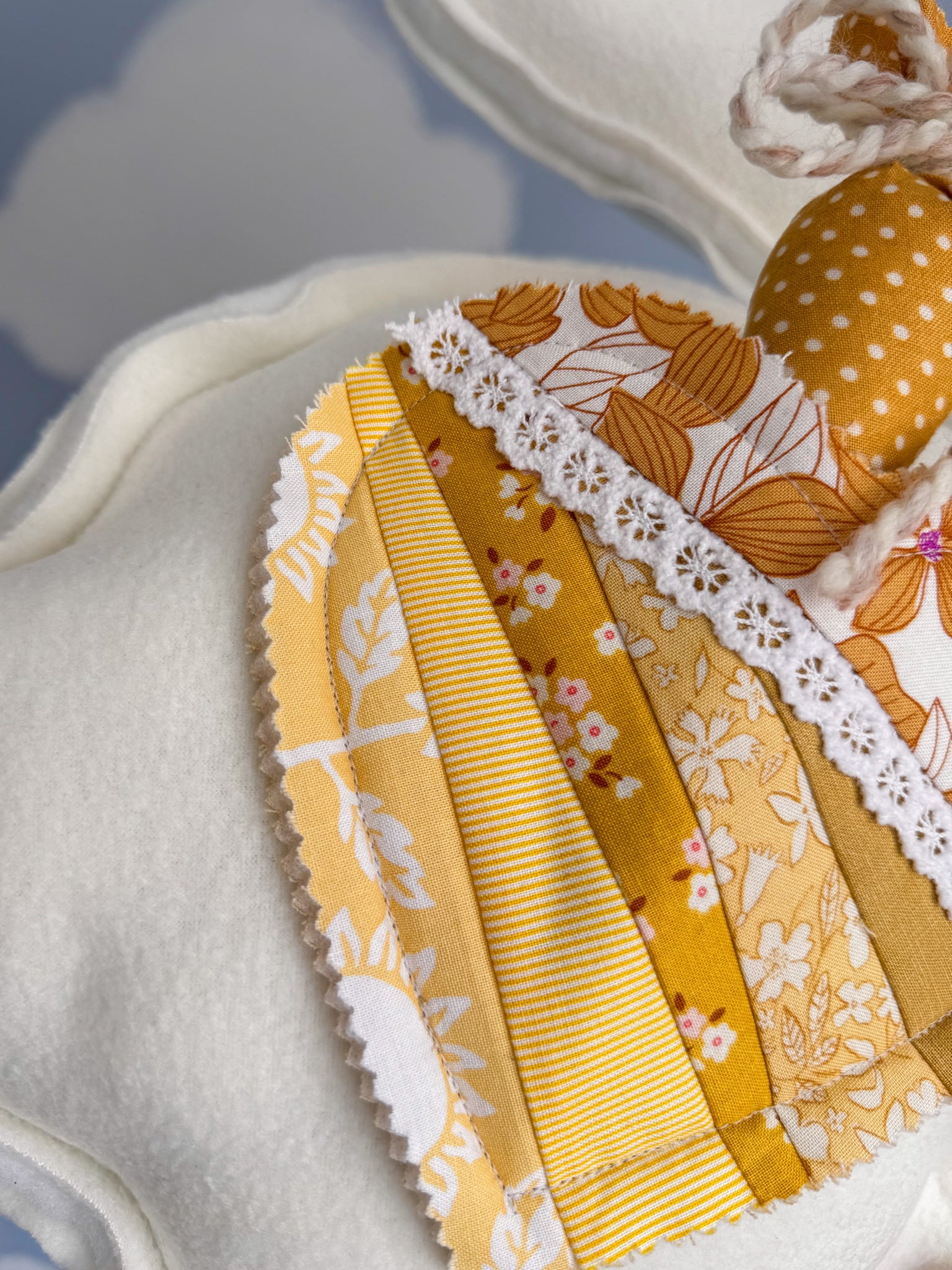 🐰 Poppy – Fleece Bunny Cushion with Carrot - Ana Woods