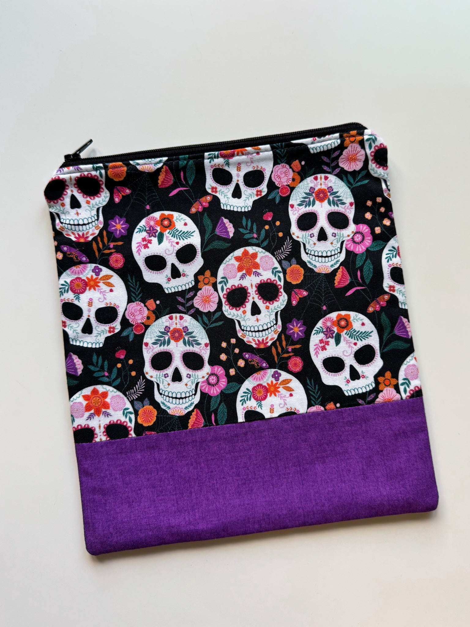 Sugar Skull Zipper Bag – 20.5 x 23 cm - Ana Woods