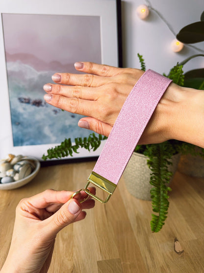 Textured Soft Pink Keychain Wristlet - Ana Woods