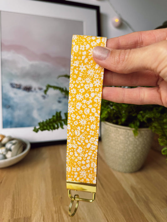 Yellow Field (Liberty) Keychain Wristlet - Ana Woods