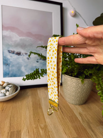 Yellow Hearts Keychain Wristlet - Ana Woods